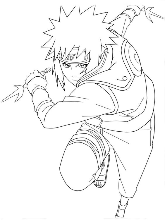 Minato Is Fighting Coloring Page