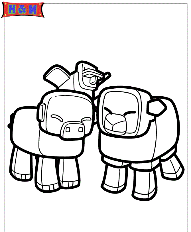Minecraft Animals Coloring Page