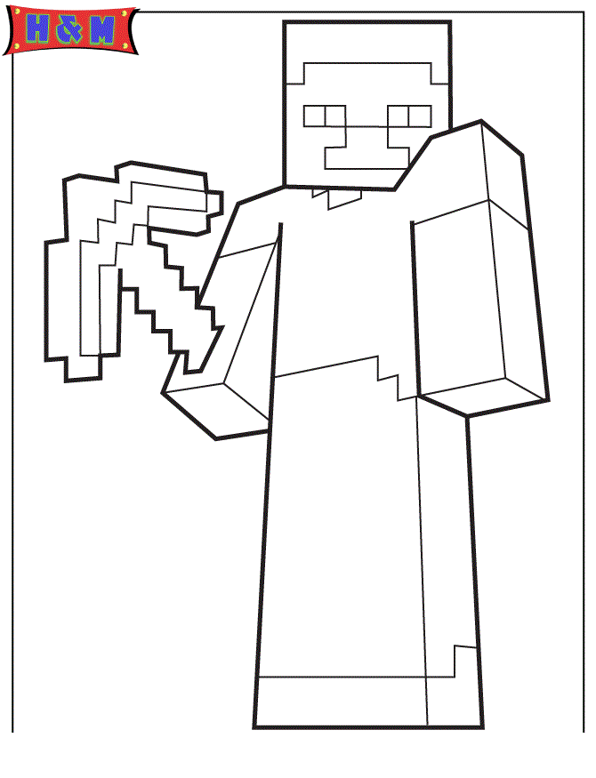 Minecraft Character With Pickaxe Weapon