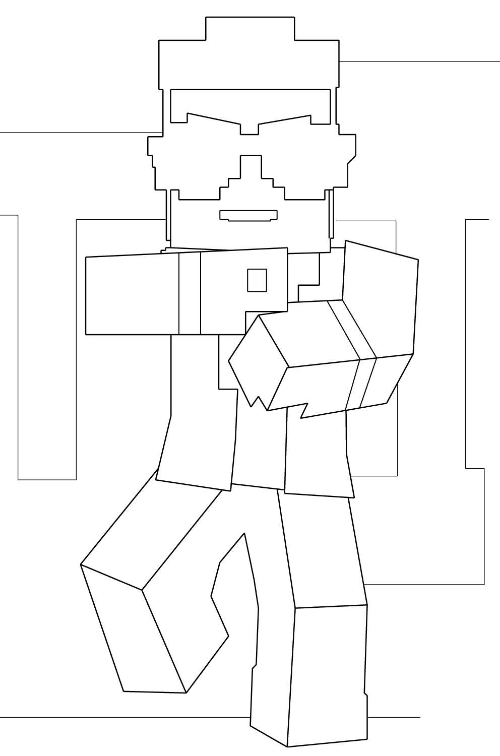 Minecraft Gangnam Style Coloring Page