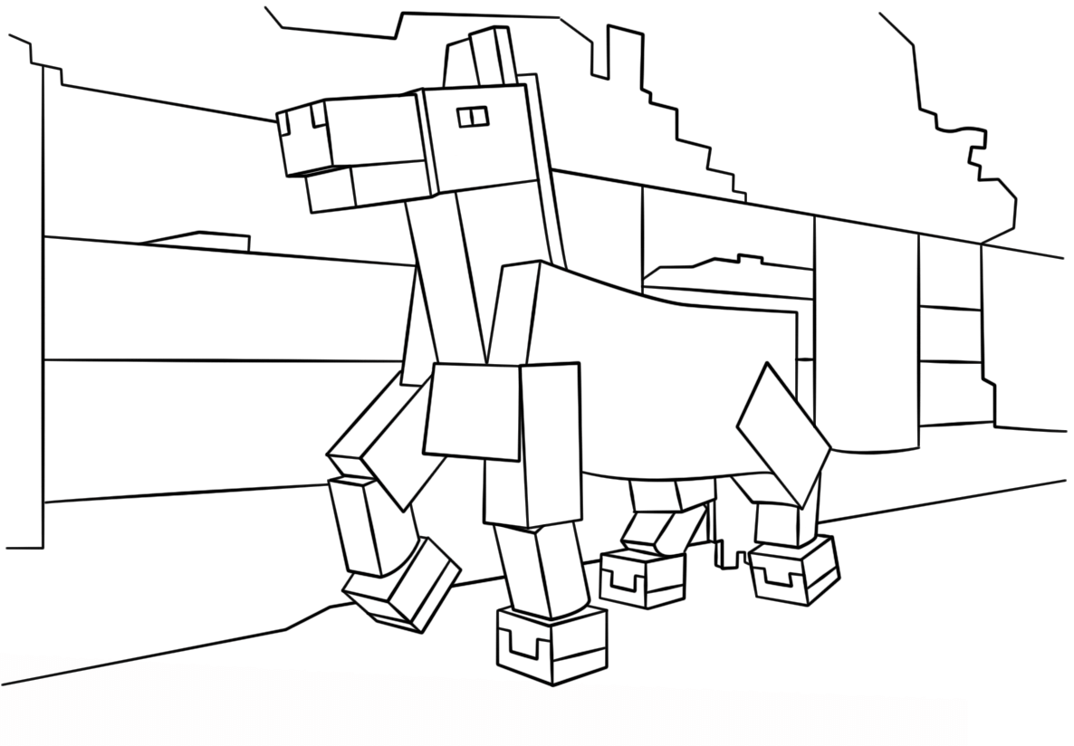Minecraft Horse Coloring Page