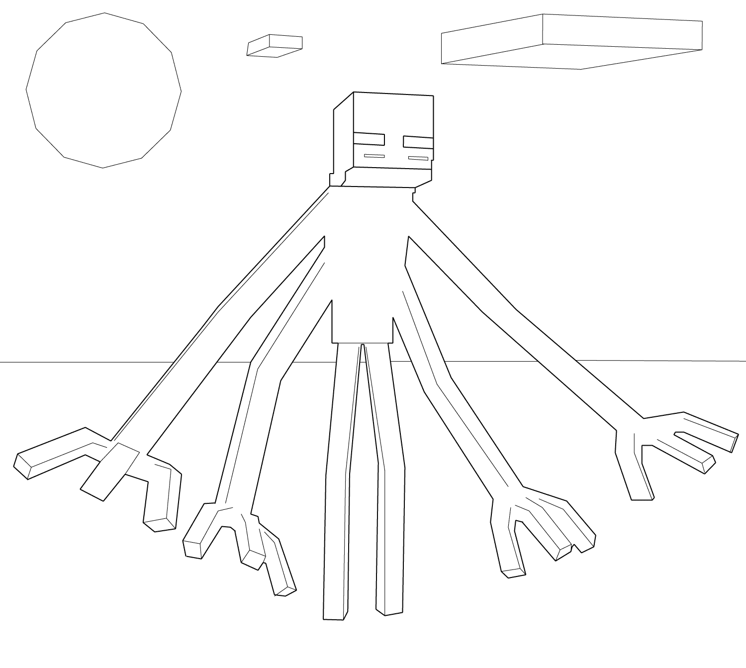 Minecraft Muntant Enderman Coloring Page
