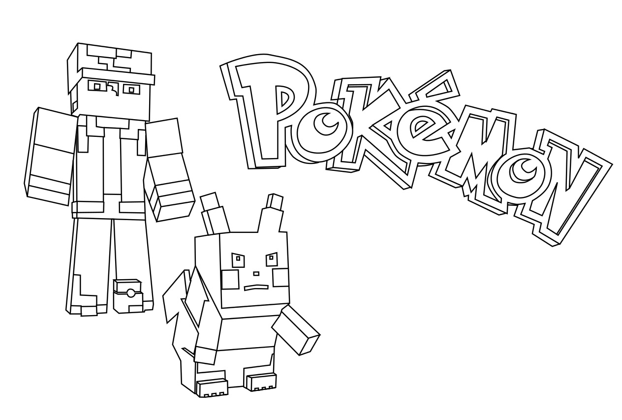 Minecraft Pokemon Coloring Page