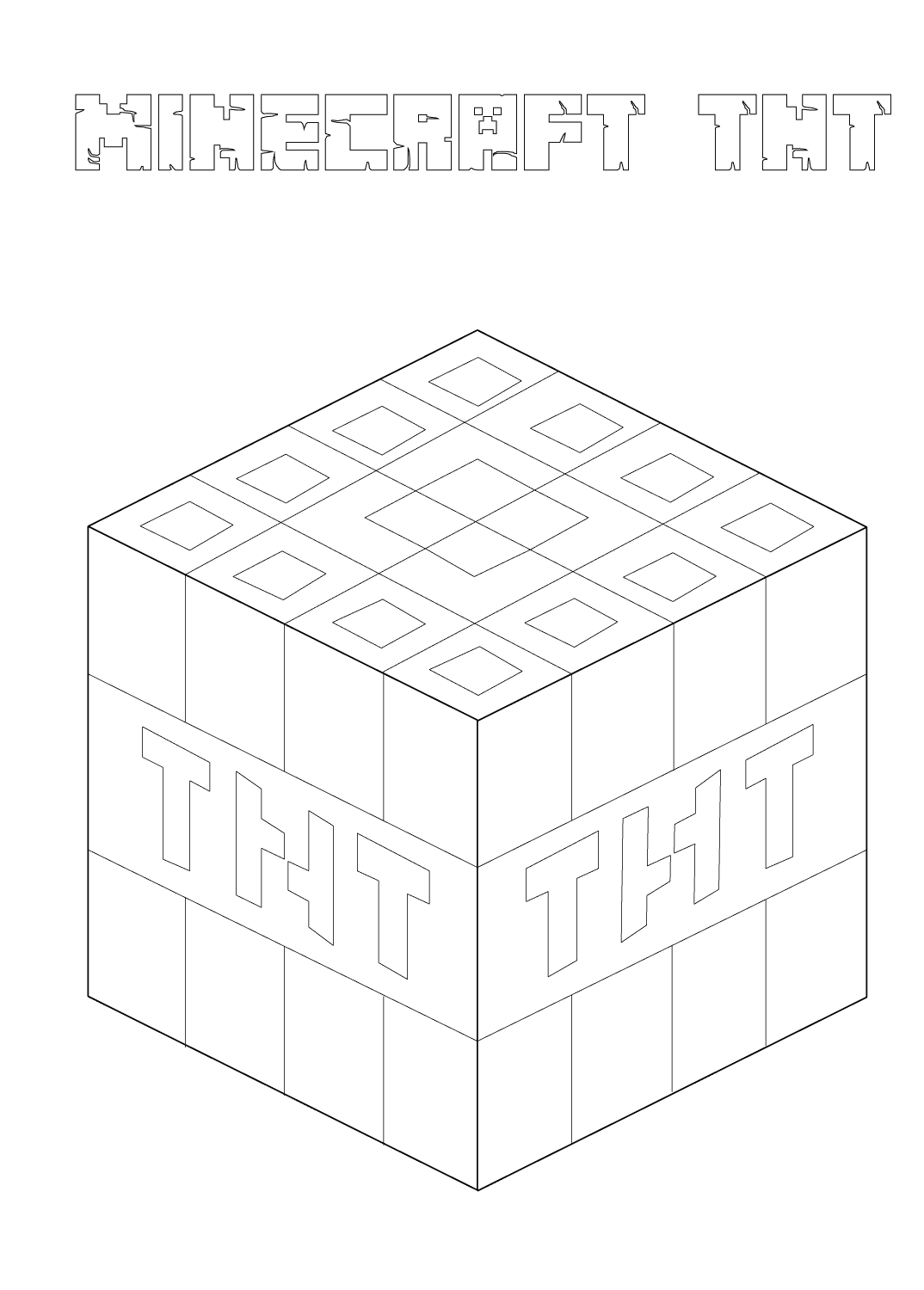 Minecraft Tnt Coloring Page