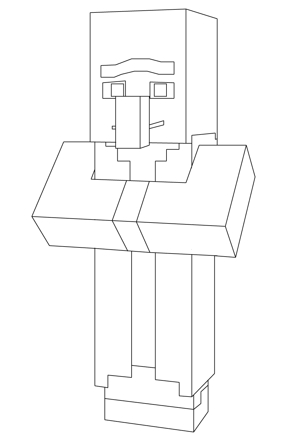 Minecraft Villager Coloring Page