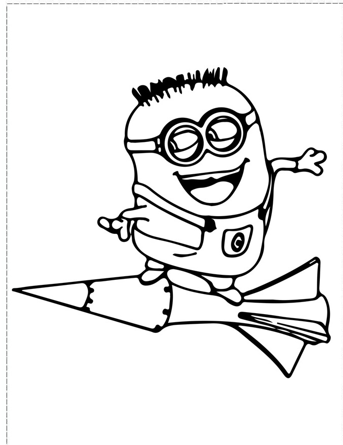 Minion Fly Coloring Page