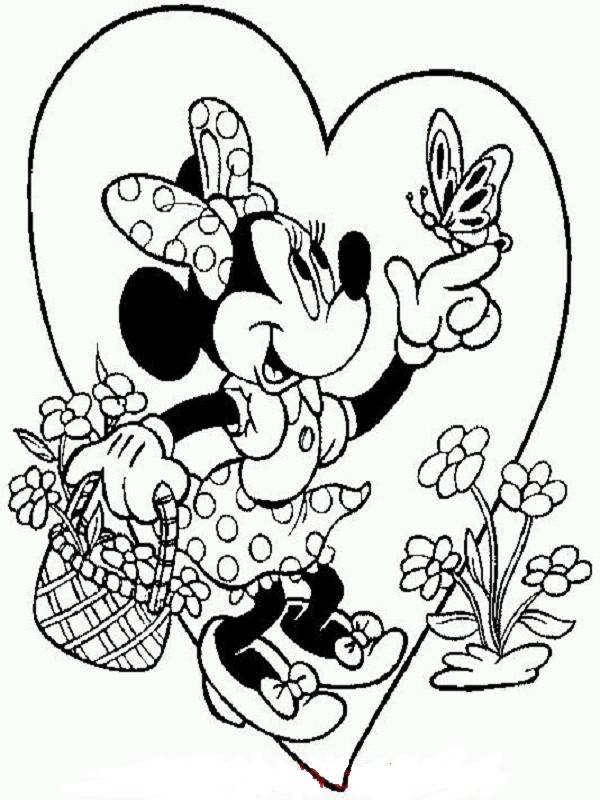 Minnie And Butterfly Disney Fc6e Coloring Page