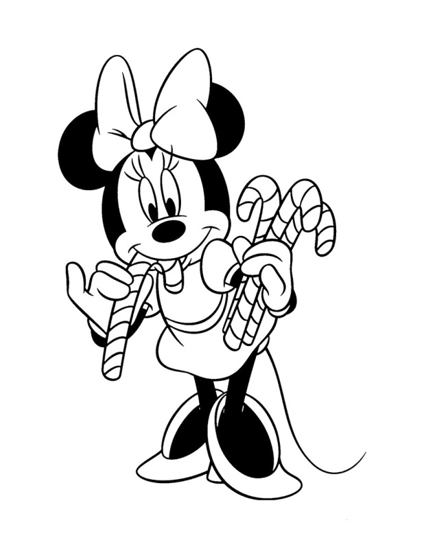 Minnie And Candy Canes Disney 6311 Coloring Page