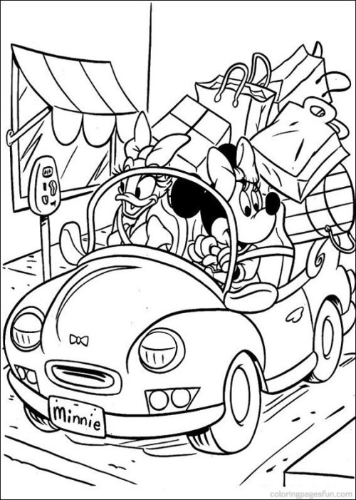 Minnie And Daisy Shopped A Lot Disney Coloring Page
