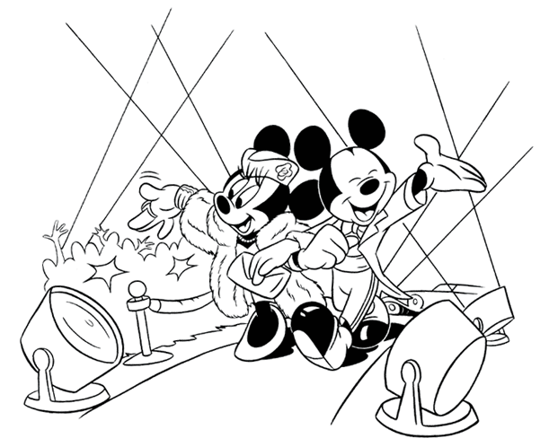 Minnie And Mickey Being Famous Disney 285d Coloring Page