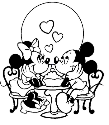 Minnie And Mickey Having Dinner Disney 4767 Coloring Page