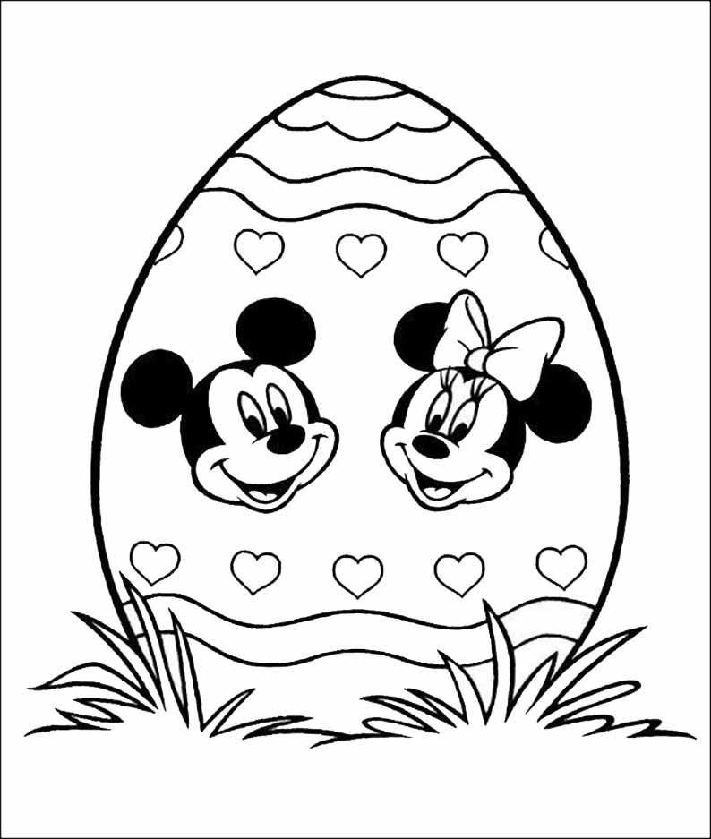 Minnie And Mickey Pictures On Egg Disney 314d Coloring Page