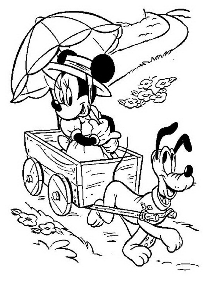 Minnie And Pluto Disney 93f8 Coloring Page
