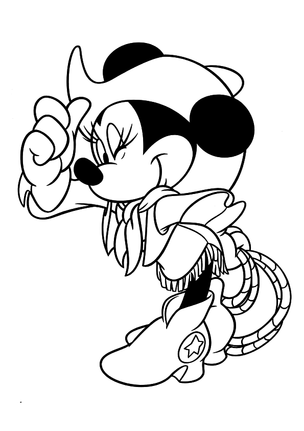 Minnie As A Cowgirl Disney Coloring Page