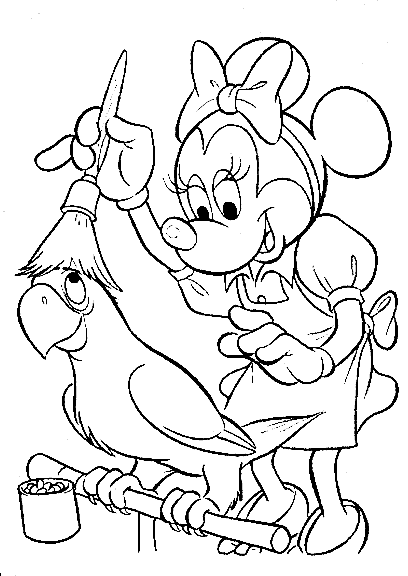 Minnie Cleaning A Parrot Disney