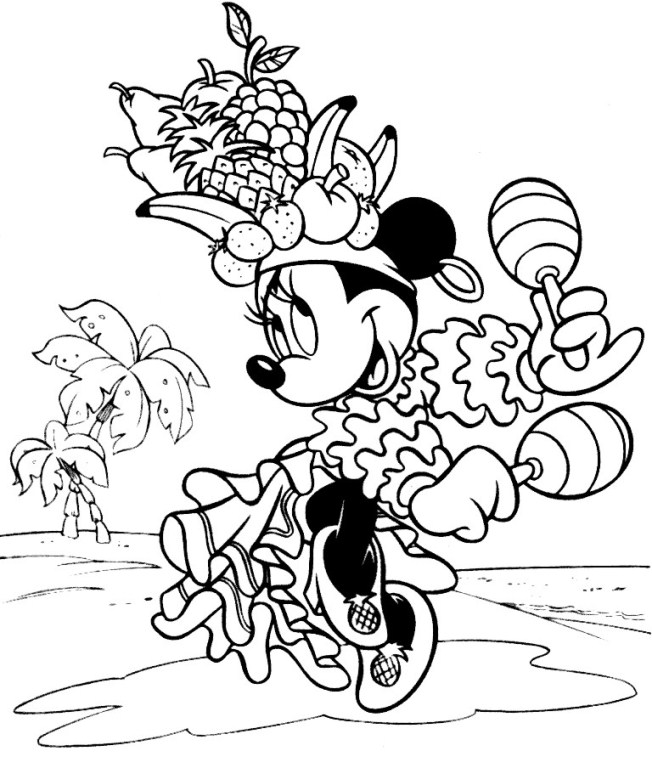 Minnie Doing Fruit Salsa Disney 164e Coloring Page