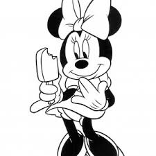 Minnie Having Popsicle Disney Coloring Page