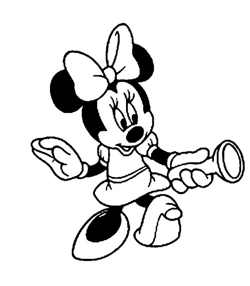 Minnie Holding A Flashlight Disney Coloring Page