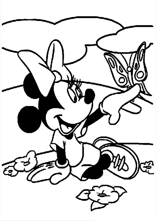 Minnie In A Park Disney F4f8 Coloring Page