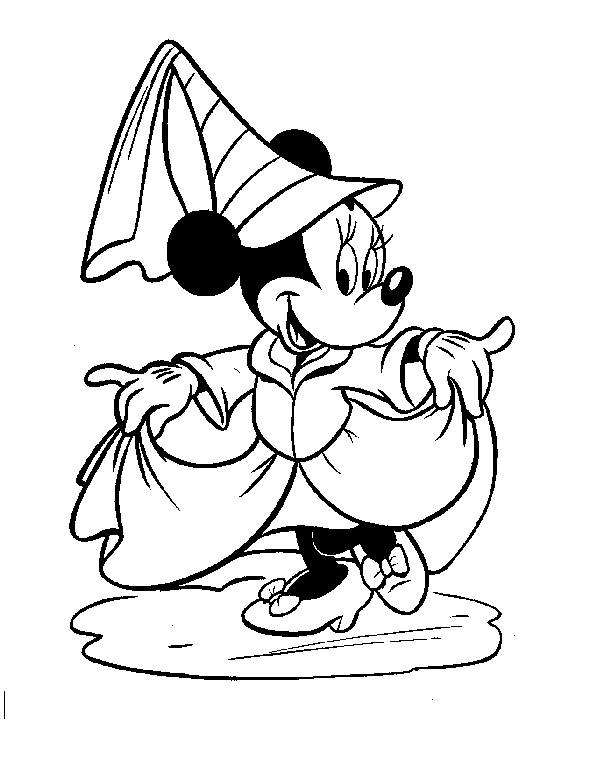 Minnie In Witch Dress Disney 615a Coloring Page