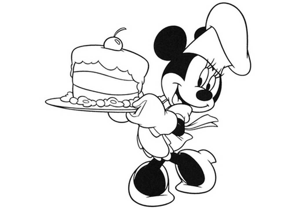 Minnie Is A Baker Disney Coloring Page