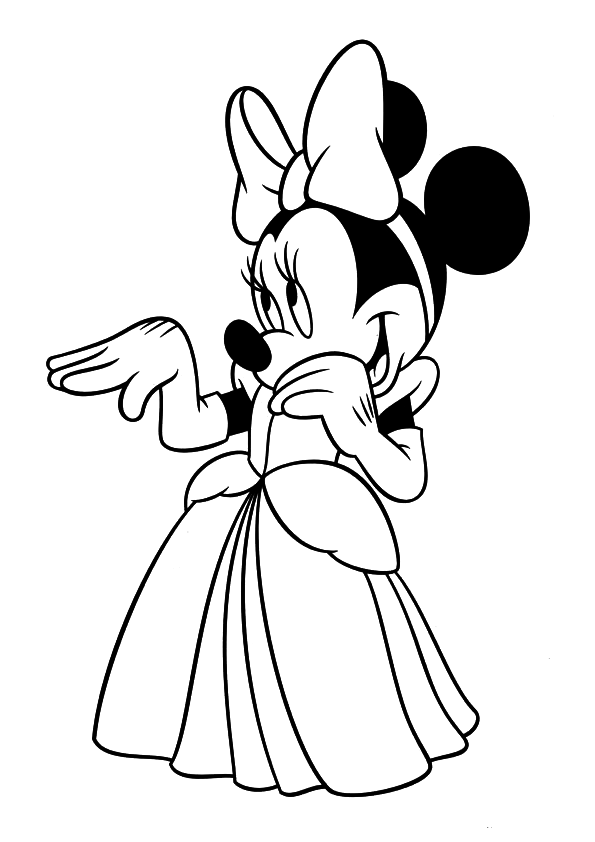 Minnie Is A Lovely Girl Disney Coloring Page