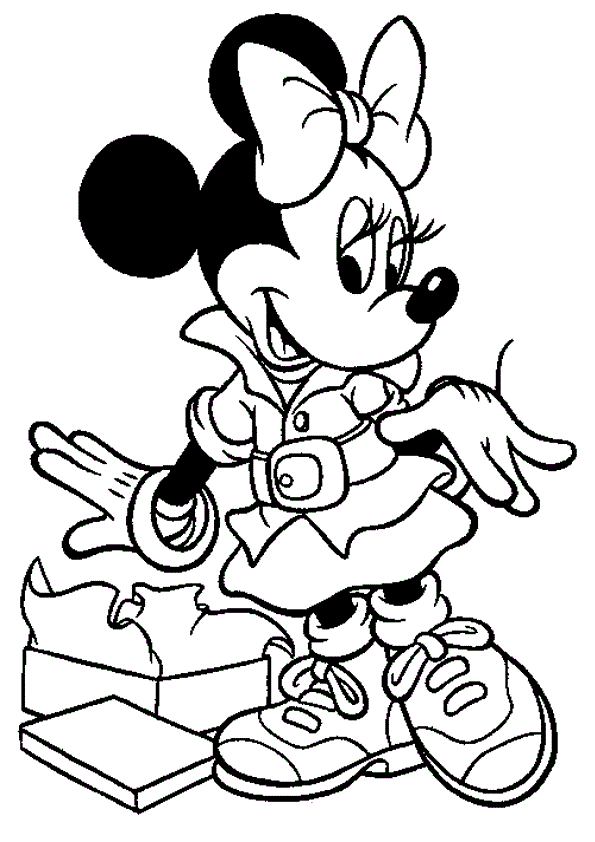 Minnie Is A Treveler Disney Coloring Page