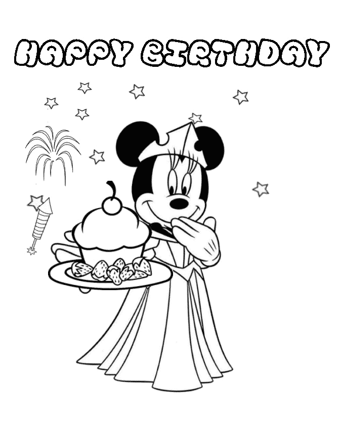 Minnie Mouse Baking Birthday Cupcake
