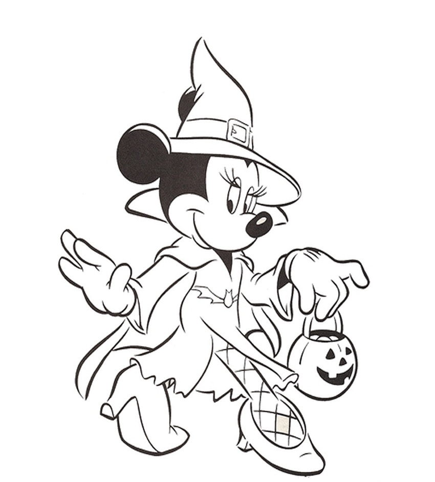 Minnie Mouse Free Halloween  Disneyecce Coloring Page