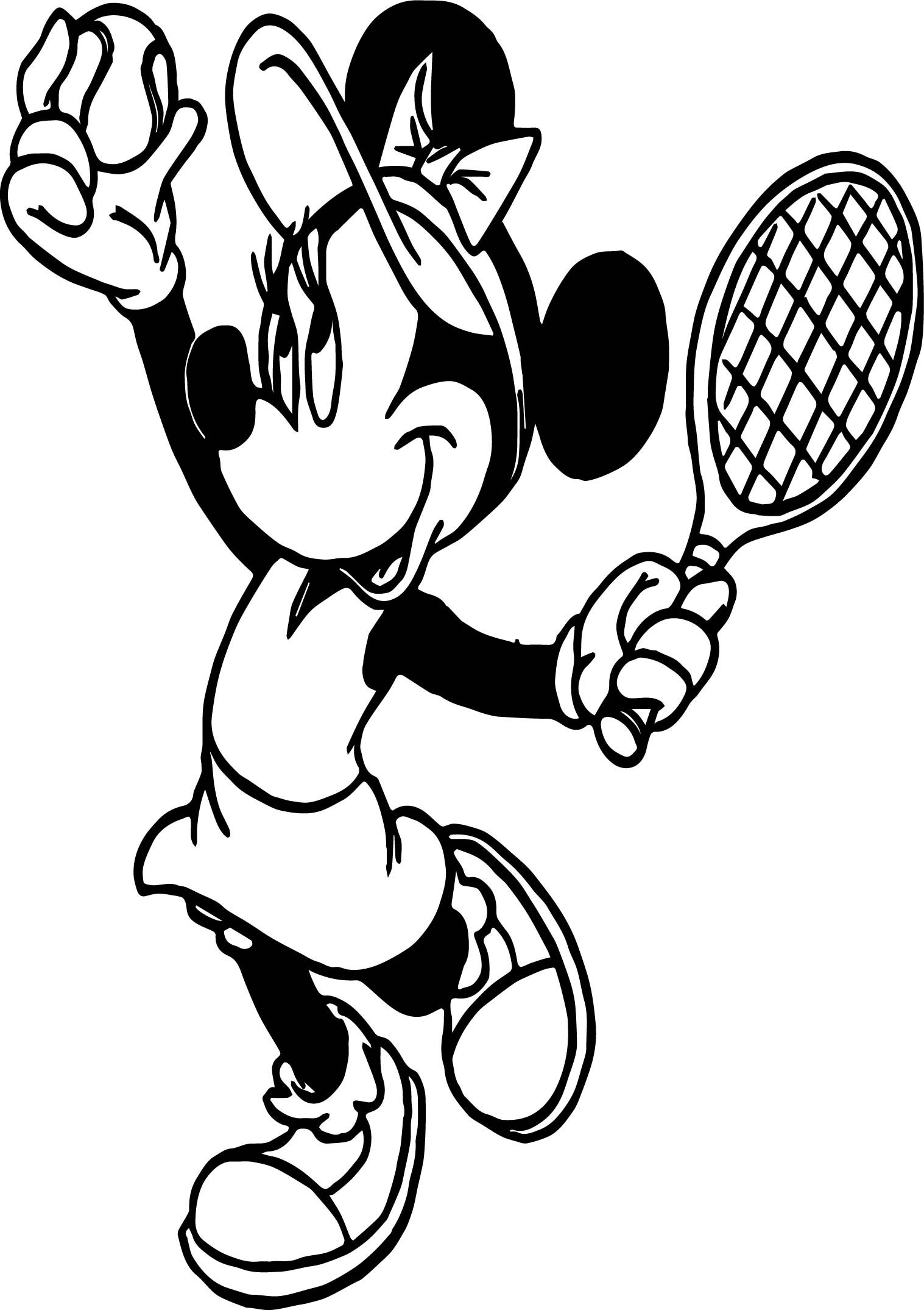 Minnie Mouse Playing Tennis
