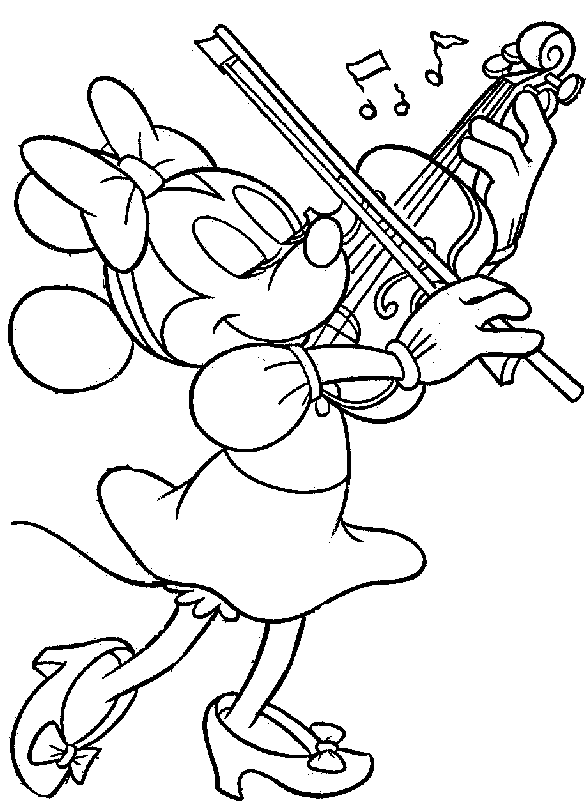 Minnie Mouse Playing Violin