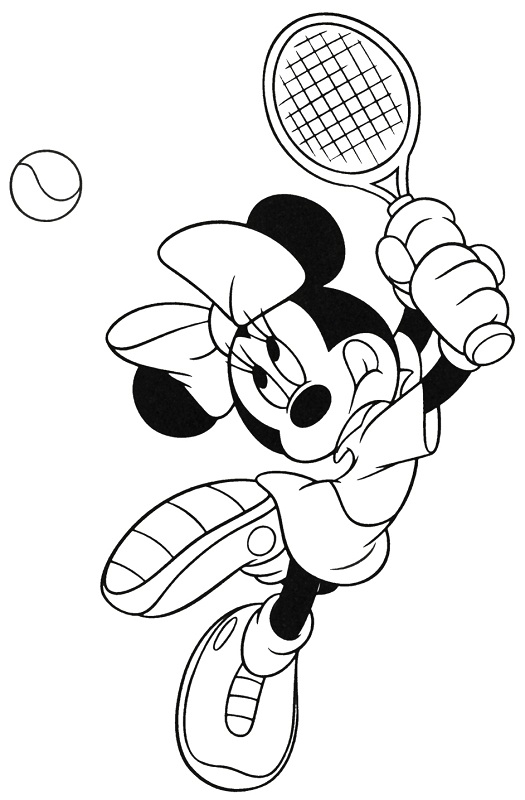 Minnie Plays Tennis Disney Ffb9 Coloring Page