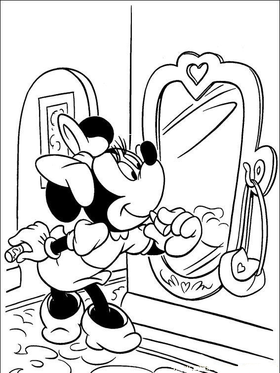 Minnie Put Lipstick On Disney 1ab4 Coloring Page