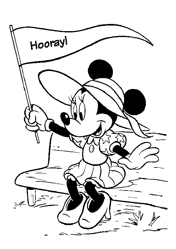 Minnie Sitting By The Court Disney Coloring Page