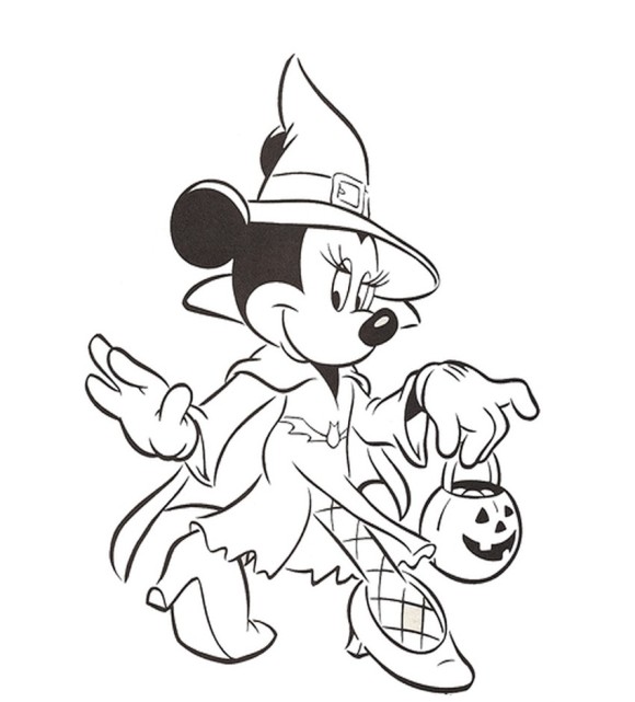 Minnie The Little Witch Coloring Page