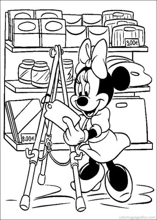 Minnie Wants To Buy Something Disney Coloring Page