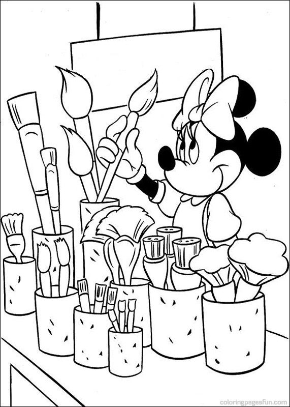Minnie Wants To Paint Disney Coloring Page