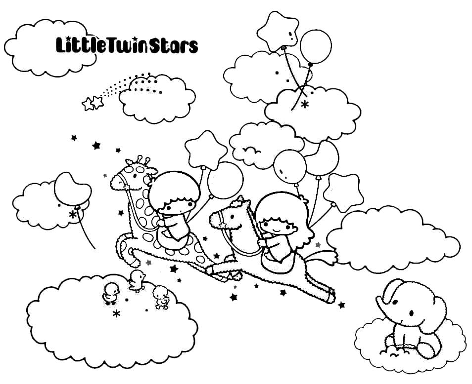 Miraculous Little Twin Stars Coloring Page