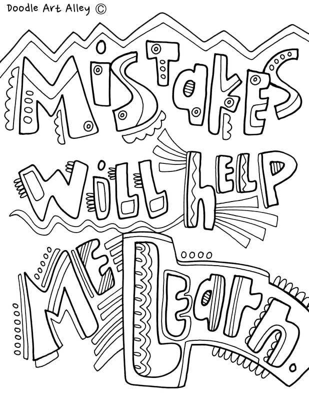 Mistakes will help me learn Coloring Page