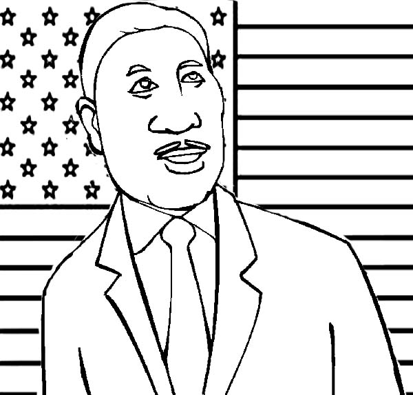 Mlk And American Flag Drawing