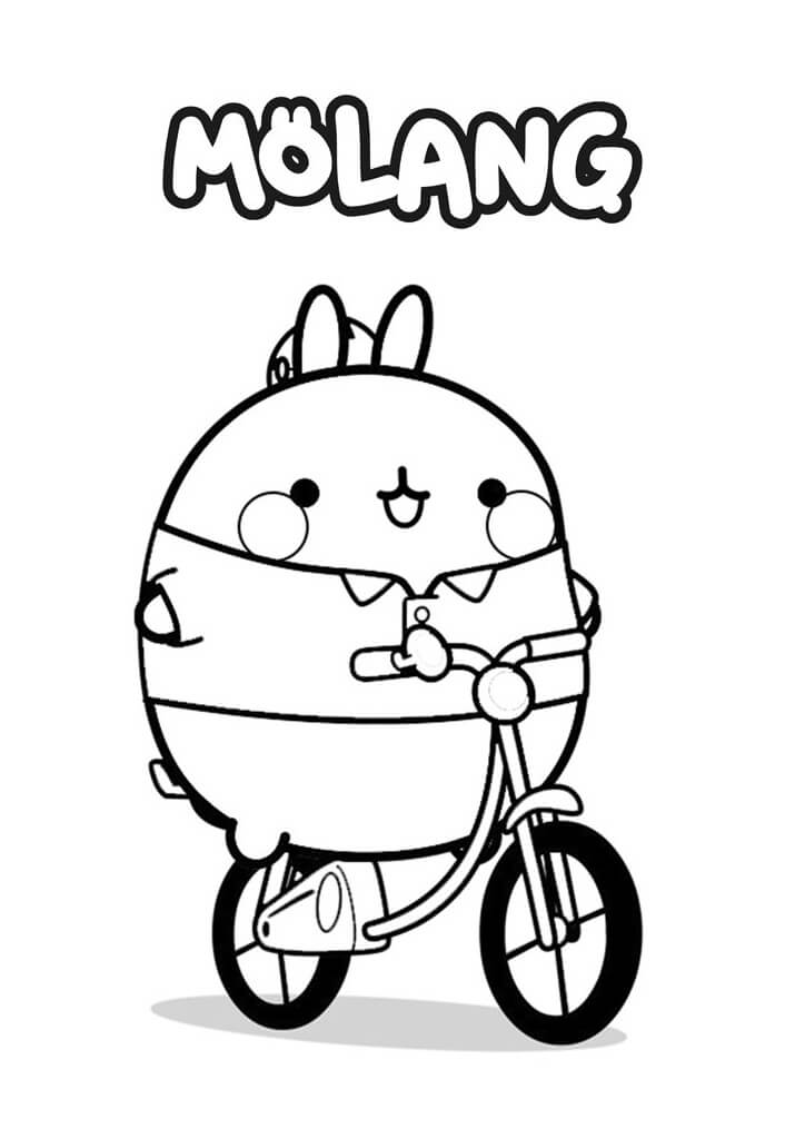 Molang on Bicycle