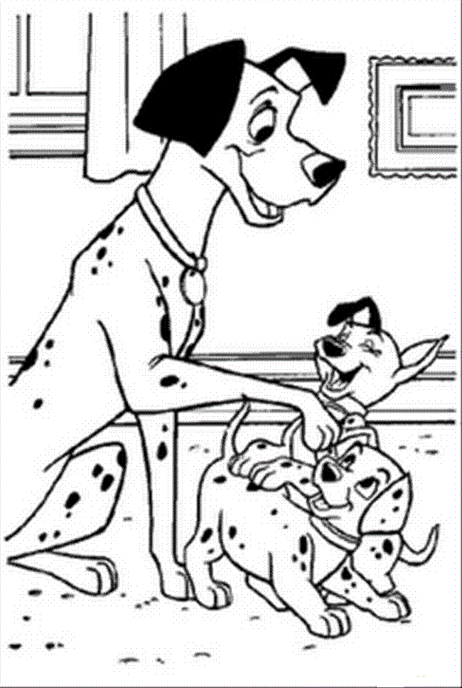 Mommy Dalmtian And Little Dalmatians 70f4 Coloring Page