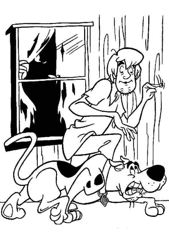 Monster In The Window Scooby Doo Coloring Page