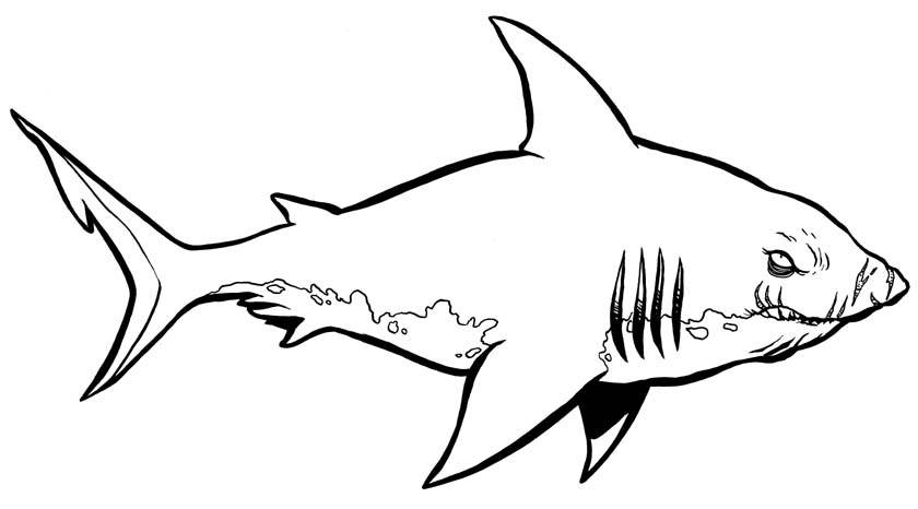 Monster Shark Coloring Page
