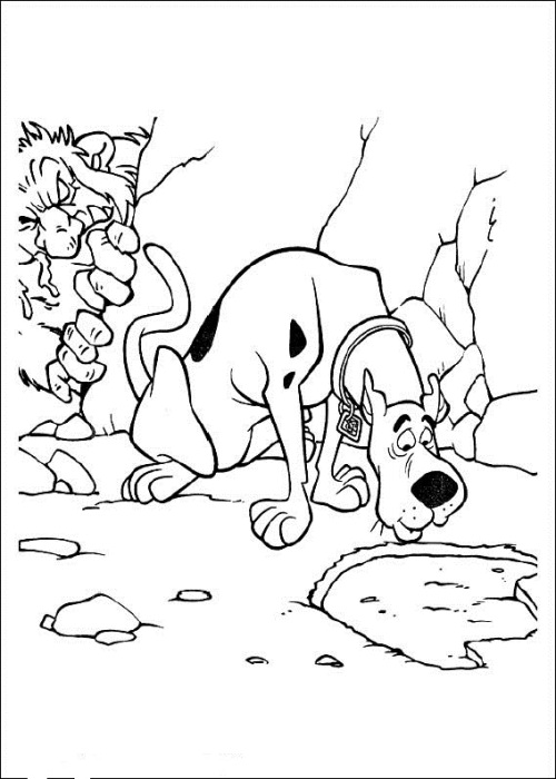 Monster Spying On Scooby Doo Coloring Page