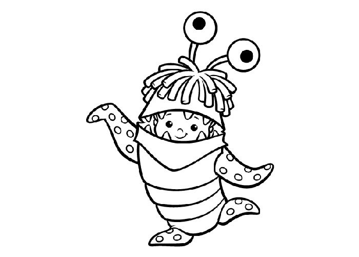 Monsters Incs Boo in Disguise Coloring Page