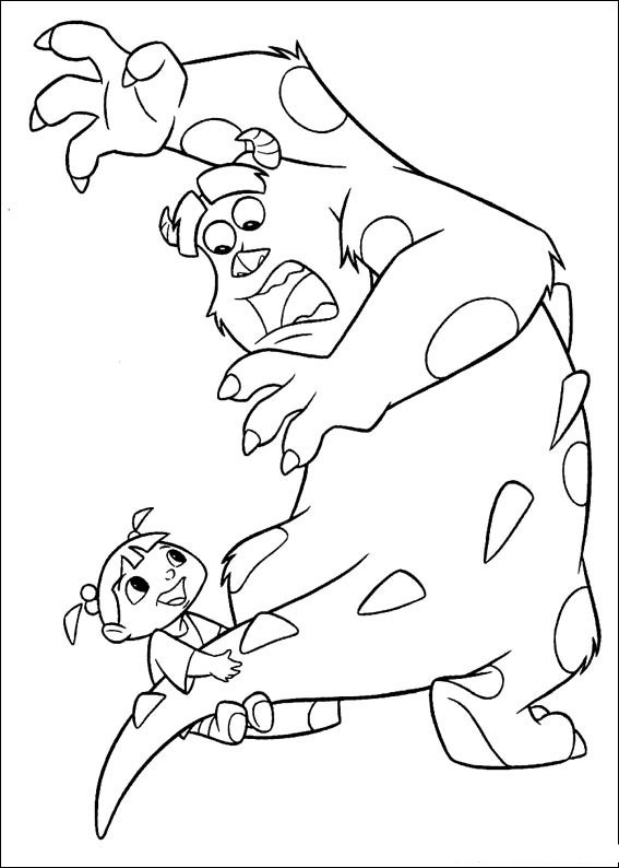 Monsters Incs Sully and Boo Printable Coloring Page