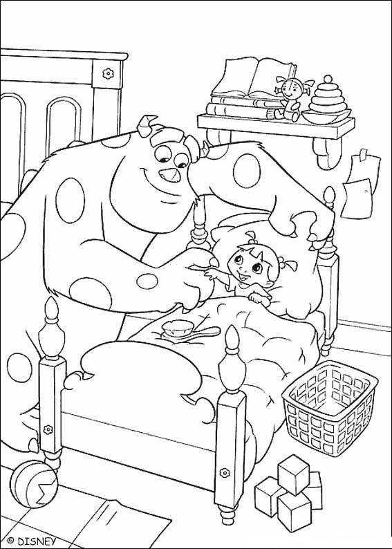 Monsters Incs Sully and Boo Coloring Page