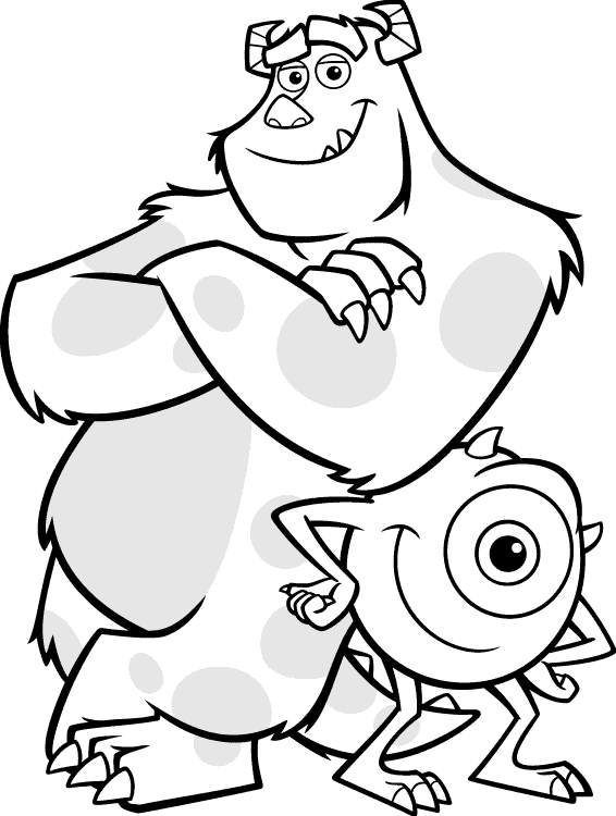 Monsters Incs Sully and Mike Coloring Page