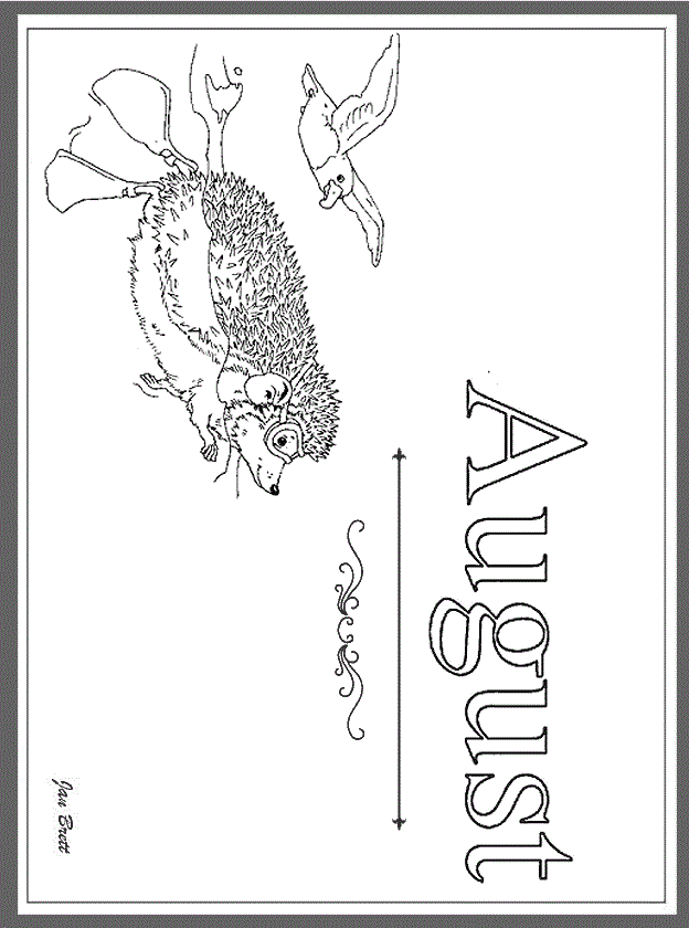 Months Of The Year August By Jan Brett Coloring Page